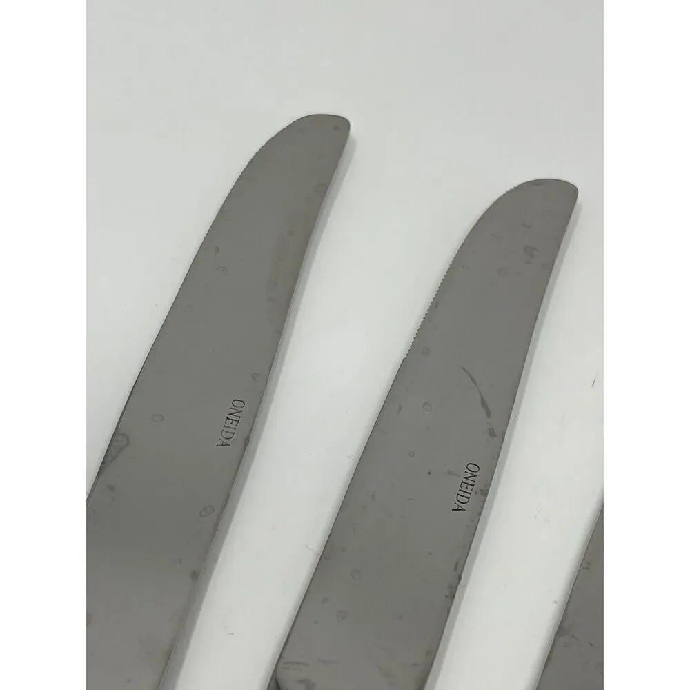 Oneida Garnet ALL GLOSSY Stainless 18/10 Dinner Place Knives 9 5/8” Set Of 3